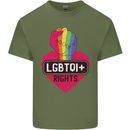 LGBTQI+ Rights Gay Pride Awareness LGBT Mens Cotton T-Shirt Tee Top Military Green