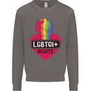 LGBTQI+ Rights Gay Pride Awareness LGBT Mens Sweatshirt Jumper Charcoal