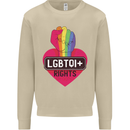 LGBTQI+ Rights Gay Pride Awareness LGBT Mens Sweatshirt Jumper Sand