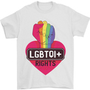 LGBTQI+ Rights Gay Pride Awareness LGBT Mens T-Shirt Cotton Gildan White