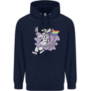 LGBT Astronaut Proud to Be Myself Mens 80% Cotton Hoodie Navy Blue