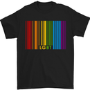 LGBT Barcode Gay Pride Day Awareness Mens T-Shirt Cotton Gildan Black