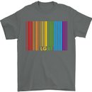 LGBT Barcode Gay Pride Day Awareness Mens T-Shirt Cotton Gildan Charcoal