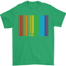LGBT Barcode Gay Pride Day Awareness Mens T-Shirt Cotton Gildan Irish Green
