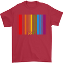 LGBT Barcode Gay Pride Day Awareness Mens T-Shirt Cotton Gildan Red