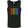 LGBT Barcode Gay Pride Day Awareness Mens Vest Tank Top Black