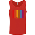 LGBT Barcode Gay Pride Day Awareness Mens Vest Tank Top Red