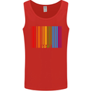 LGBT Barcode Gay Pride Day Awareness Mens Vest Tank Top Red