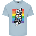 LGBT Cat Gay Pride Day Awareness Mens Cotton T-Shirt Tee Top Light Blue