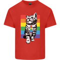 LGBT Cat Gay Pride Day Awareness Mens Cotton T-Shirt Tee Top Red
