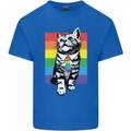 LGBT Cat Gay Pride Day Awareness Mens Cotton T-Shirt Tee Top Royal Blue