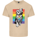 LGBT Cat Gay Pride Day Awareness Mens Cotton T-Shirt Tee Top Sand