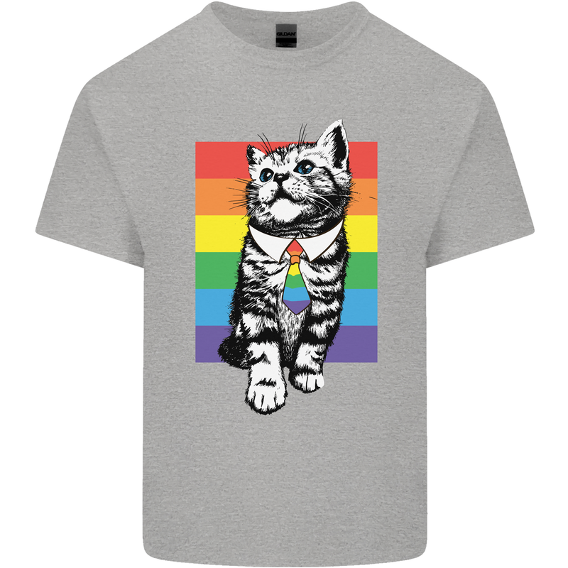 LGBT Cat Gay Pride Day Awareness Mens Cotton T-Shirt Tee Top Sports Grey