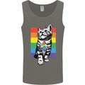 LGBT Cat Gay Pride Day Awareness Mens Vest Tank Top Charcoal