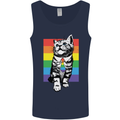 LGBT Cat Gay Pride Day Awareness Mens Vest Tank Top Navy Blue