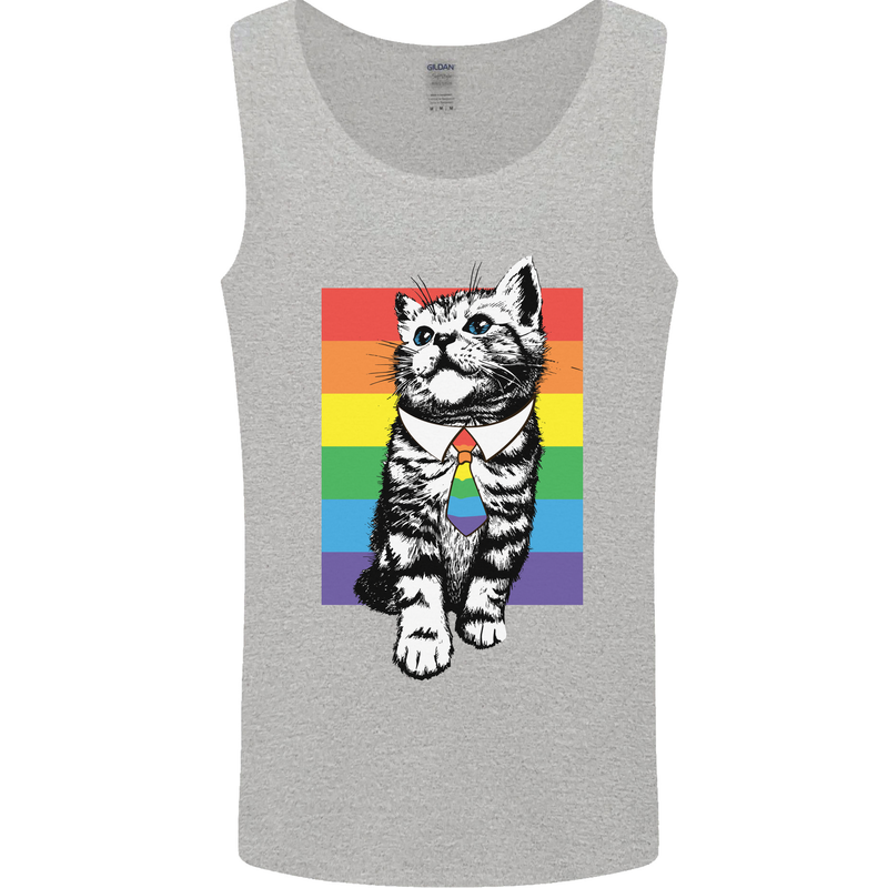 LGBT Cat Gay Pride Day Awareness Mens Vest Tank Top Sports Grey