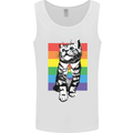 LGBT Cat Gay Pride Day Awareness Mens Vest Tank Top White