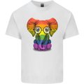 LGBT Elephant Gay Pride Day Awareness Mens Cotton T-Shirt Tee Top White
