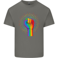LGBT Fist Gay Pride Day Awareness Mens Cotton T-Shirt Tee Top Charcoal