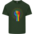LGBT Fist Gay Pride Day Awareness Mens Cotton T-Shirt Tee Top Forest Green