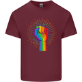 LGBT Fist Gay Pride Day Awareness Mens Cotton T-Shirt Tee Top Maroon