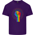 LGBT Fist Gay Pride Day Awareness Mens Cotton T-Shirt Tee Top Purple