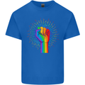 LGBT Fist Gay Pride Day Awareness Mens Cotton T-Shirt Tee Top Royal Blue