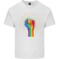 LGBT Fist Gay Pride Day Awareness Mens Cotton T-Shirt Tee Top White