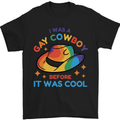 LGBT Gay Pride Cowboy Awareness Day Mens T-Shirt Cotton Gildan Black