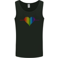 LGBT Gay Pulse Heart Gay Pride Awareness Mens Vest Tank Top Black