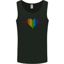 LGBT Gay Pulse Heart Gay Pride Awareness Mens Vest Tank Top Black