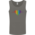 LGBT Gay Pulse Heart Gay Pride Awareness Mens Vest Tank Top Charcoal