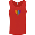 LGBT Gay Pulse Heart Gay Pride Awareness Mens Vest Tank Top Red