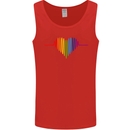 LGBT Gay Pulse Heart Gay Pride Awareness Mens Vest Tank Top Red