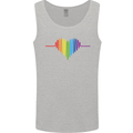 LGBT Gay Pulse Heart Gay Pride Awareness Mens Vest Tank Top Sports Grey