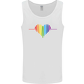 LGBT Gay Pulse Heart Gay Pride Awareness Mens Vest Tank Top White