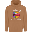 LGBT I Licked it So It's Mine Gay Pride Day Mens 80% Cotton Hoodie Caramel Latte