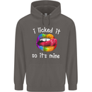 LGBT I Licked it So It's Mine Gay Pride Day Mens 80% Cotton Hoodie Charcoal