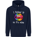 LGBT I Licked it So It's Mine Gay Pride Day Mens 80% Cotton Hoodie Navy Blue