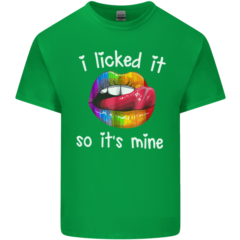 LGBT I Licked it So It's Mine Gay Pride Day Mens Cotton T-Shirt Tee Top Irish Green