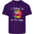 LGBT I Licked it So It's Mine Gay Pride Day Mens Cotton T-Shirt Tee Top Purple
