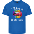 LGBT I Licked it So It's Mine Gay Pride Day Mens Cotton T-Shirt Tee Top Royal Blue
