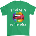 LGBT I Licked it So It's Mine Gay Pride Day Mens T-Shirt Cotton Gildan Irish Green