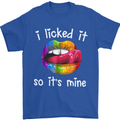 LGBT I Licked it So It's Mine Gay Pride Day Mens T-Shirt Cotton Gildan Royal Blue