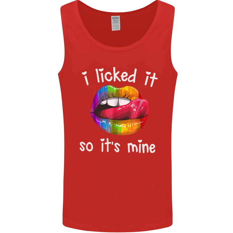 LGBT I Licked it So It's Mine Gay Pride Day Mens Vest Tank Top Red