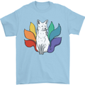 LGBT Kitsune Fox Gay Pride Mens T-Shirt 100% Cotton Light Blue