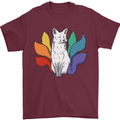 LGBT Kitsune Fox Gay Pride Mens T-Shirt 100% Cotton Maroon