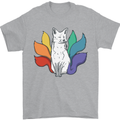 LGBT Kitsune Fox Gay Pride Mens T-Shirt 100% Cotton Sports Grey