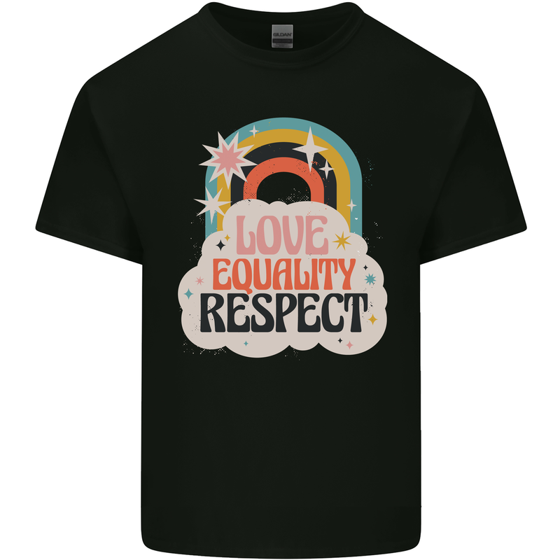 LGBT Love Equality Respect Gay Pride Day Kids T-Shirt Childrens Black