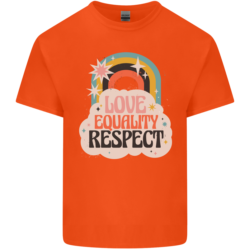 LGBT Love Equality Respect Gay Pride Day Kids T-Shirt Childrens Orange
